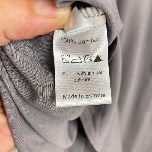 Camilla Norrback Tie Neck Blouse Size S Gray Tencel Button Up Top Long Sleeve - Picture 10 of 11